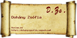 Dohány Zsófia névjegykártya