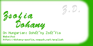 zsofia dohany business card